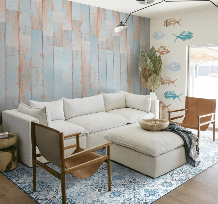 Ahşap doku duvar kağıdı açık gökyüzü - TenStickers