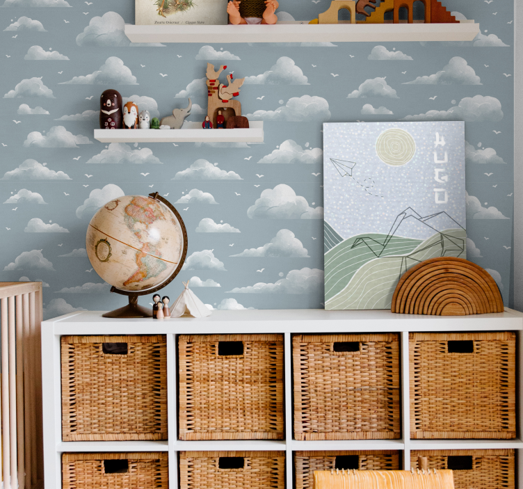 Bulutlu gökyüzü doğa duvar kağıdı - TenStickers