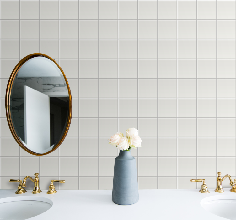 Beyaz fayans duvar kağıdı - TenStickers