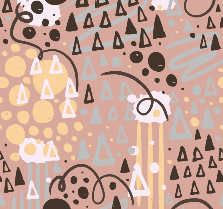 Geometrik eğlenceli şekiller çocuk odası duvar kağıdı - TenStickers