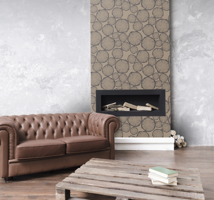 Ağaç gövdesi rustik duvar kağıdı - TenStickers