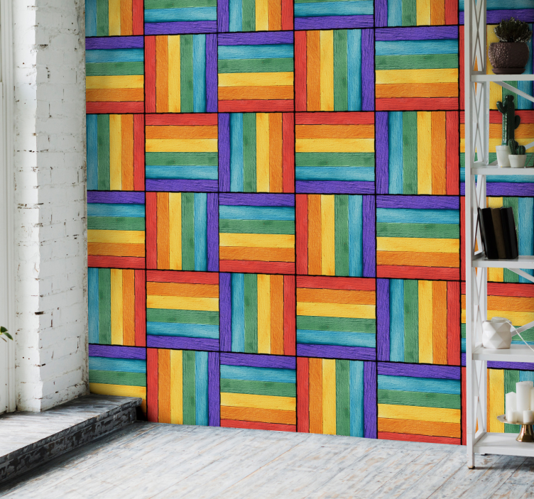 Ahşap soyut duvar kağıdı - TenStickers