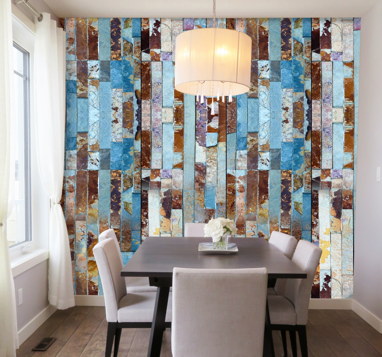 Akşam kamp ateşi dokulu duvar kağıdı - TenStickers