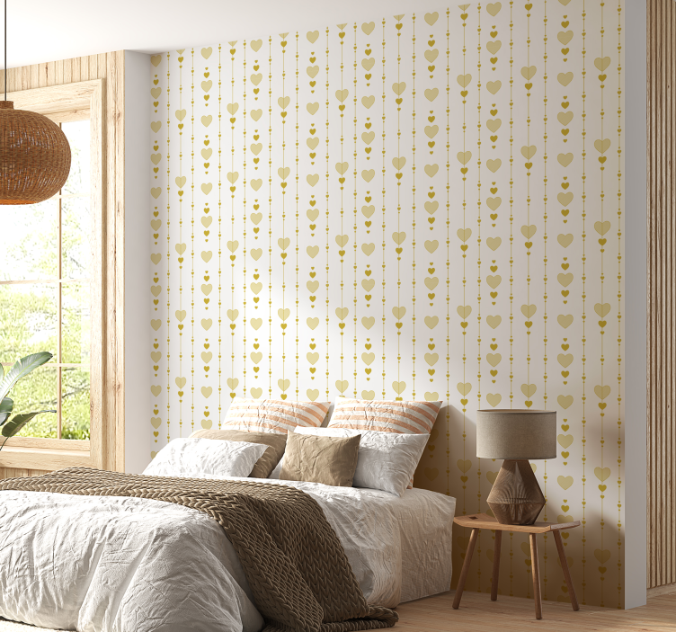 Altın kalp soyut duvar kağıdı - TenStickers