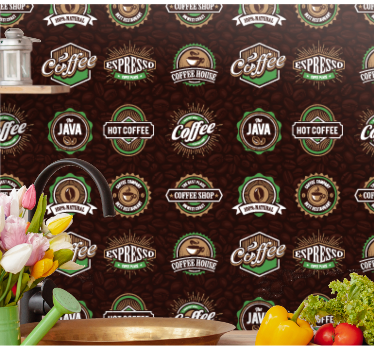 Aşk kahve türleri 3d duvar kağıdı - TenStickers