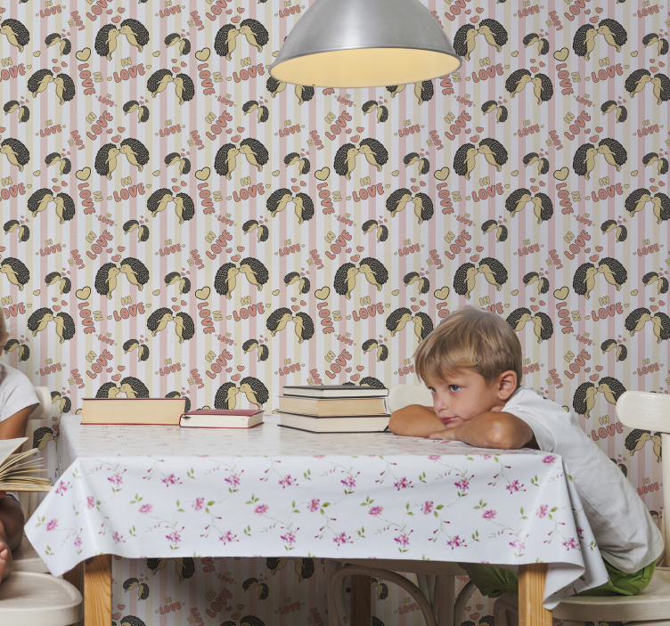 Kirpi aşk kirpi duvar kağıdı - TenStickers