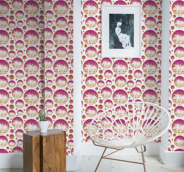 Avuç içi retro tasarım eski duvar kağıdı - TenStickers