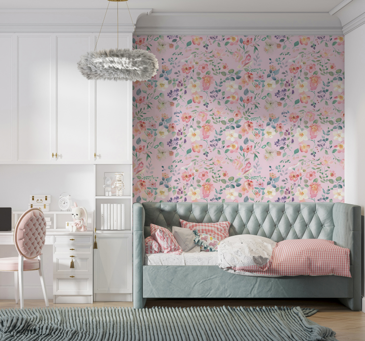 Bahar patlaması pembe duvar kağıdı - TenStickers
