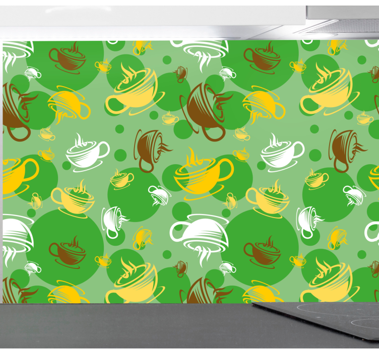 Bardak siluetleri duvar kağıdı - TenStickers