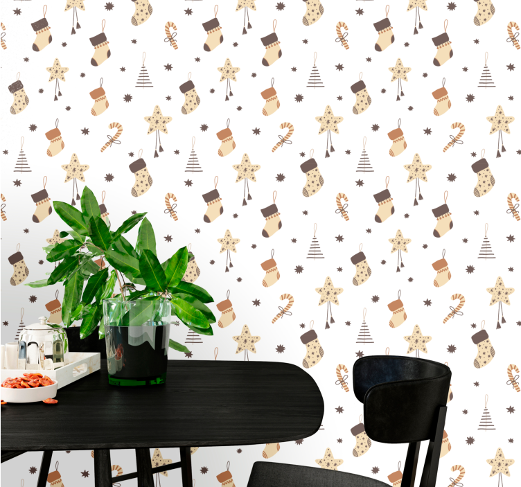 Bayram tatili görüntüleri Noel duvar kağıdı - TenStickers