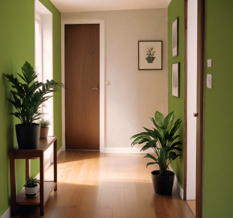 Bej keten efekti koridor duvar kağıdı - TenStickers