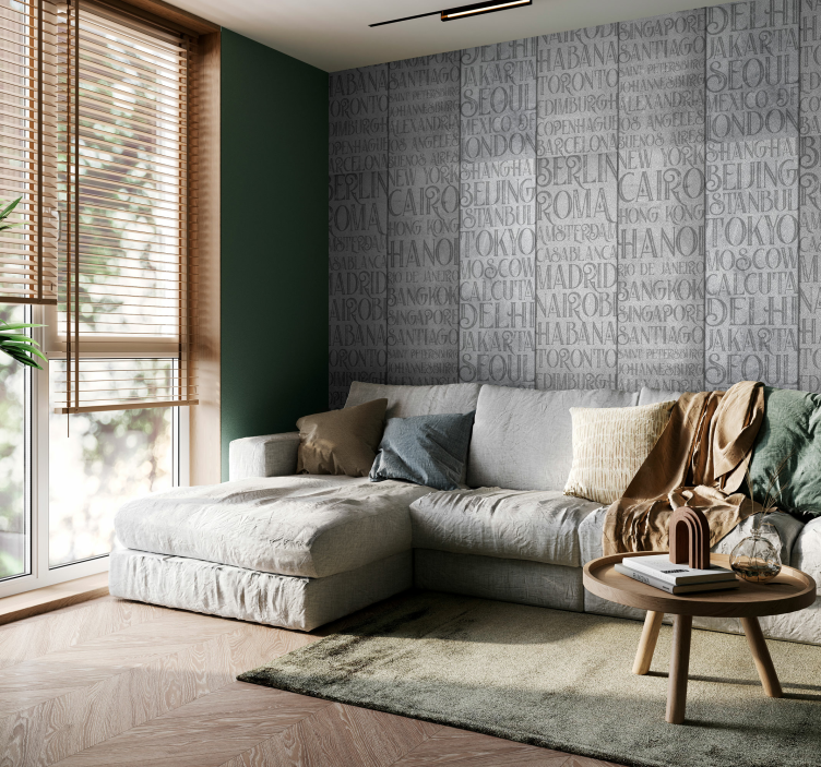 Beton şehirler dokulu duvar kağıdı - TenStickers