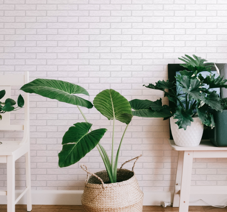 Beyaz leke tuğla duvar kağıdı - TenStickers