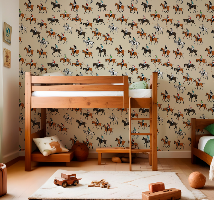 Binicilik teması atlar duvar kağıdı - TenStickers