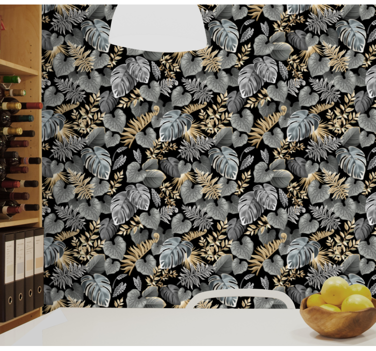 Botanik goblen yaprak duvar kağıdı - TenStickers