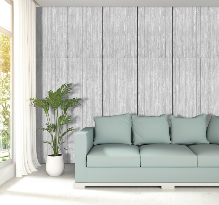 Büyük gri bulut ahşap doku duvar kağıdı - TenStickers