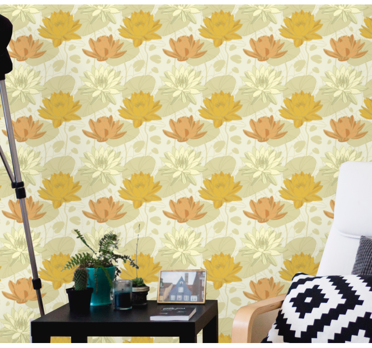 çiçek aranjmanı deseni çiçek desenli duvar kağıdı - TenStickers