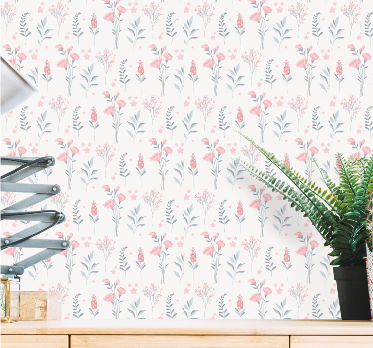 Çiçek desenli duvar kağıdı bahçe tarzı - TenStickers