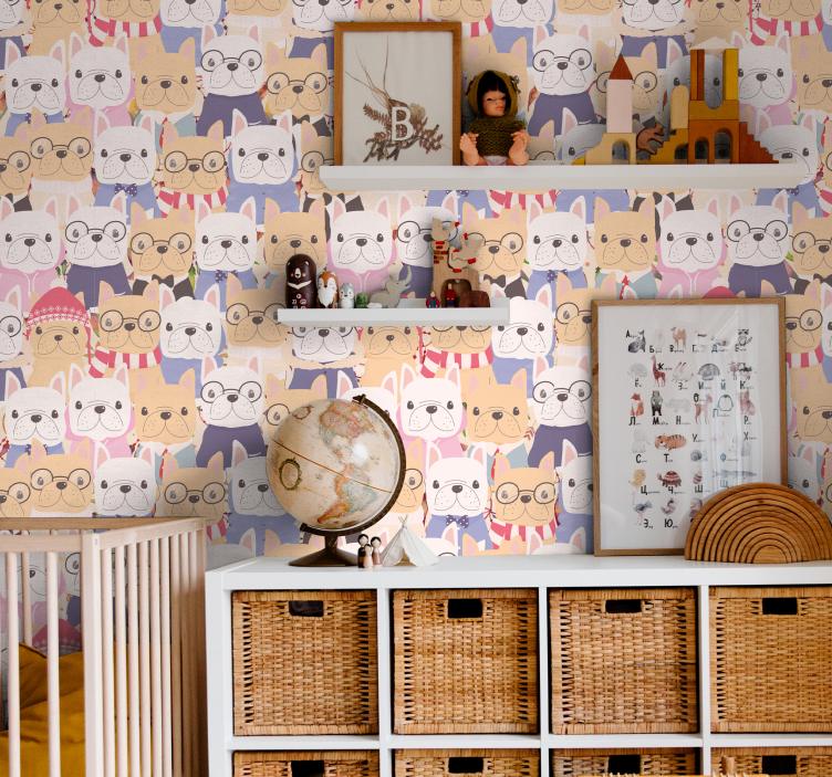 çok renkli köpekler hayvan duvar kağıdı - TenStickers