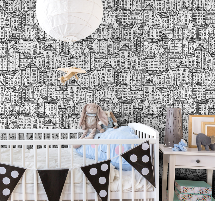 Dokulu duvar kağıdı oyun evleri - TenStickers