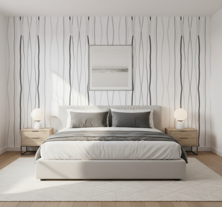 Doku duvar kağıdı gri zarif çizgiler - TenStickers