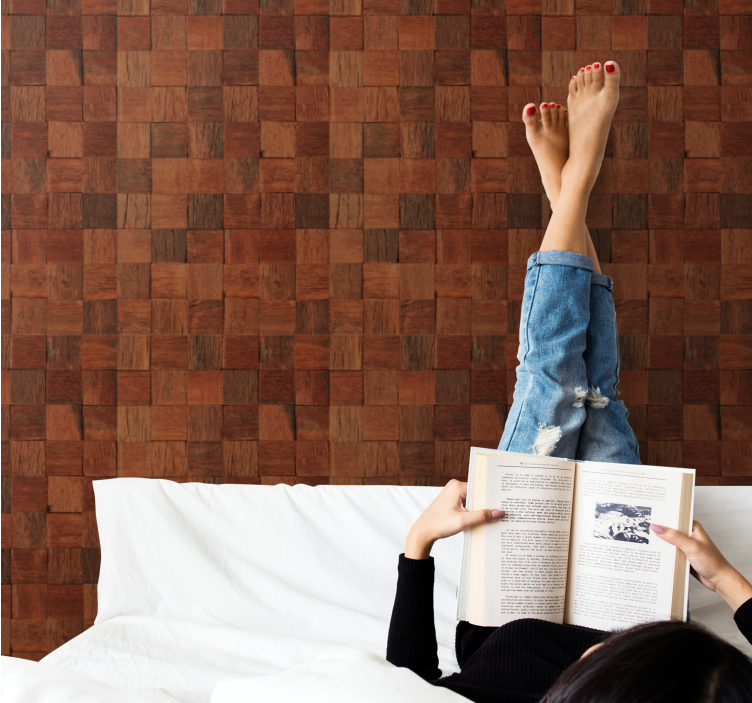 Dokulu ahşap yüzey takli̇t odun duvar kağidi - TenStickers