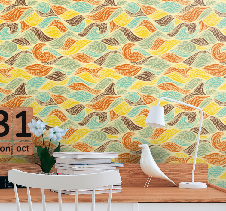 Dönen motifler soyut duvar kağıdı - TenStickers