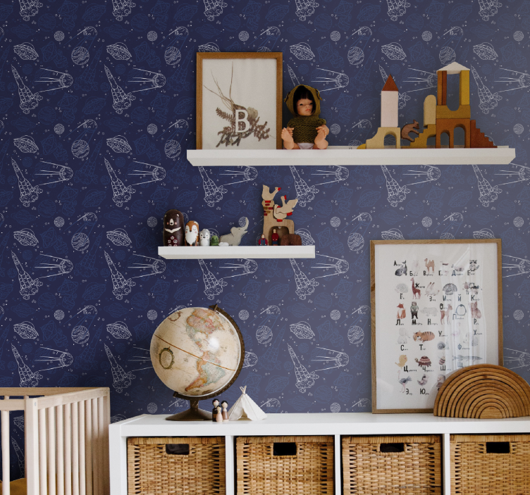 Duvar kağıdı uzay kroki çocuk duvar kağıdı - TenStickers