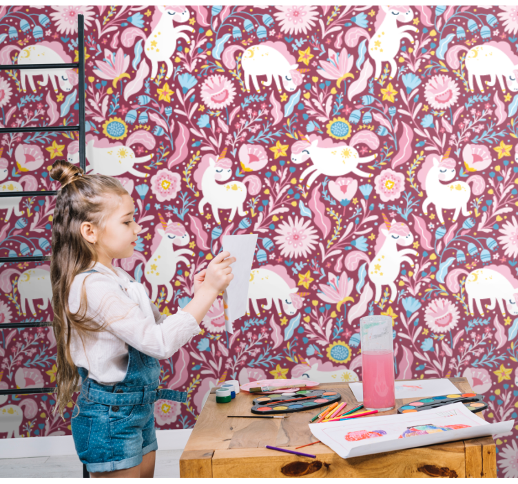 Eğlenceli alpaka motifi hayvan duvar kağıdı - TenStickers