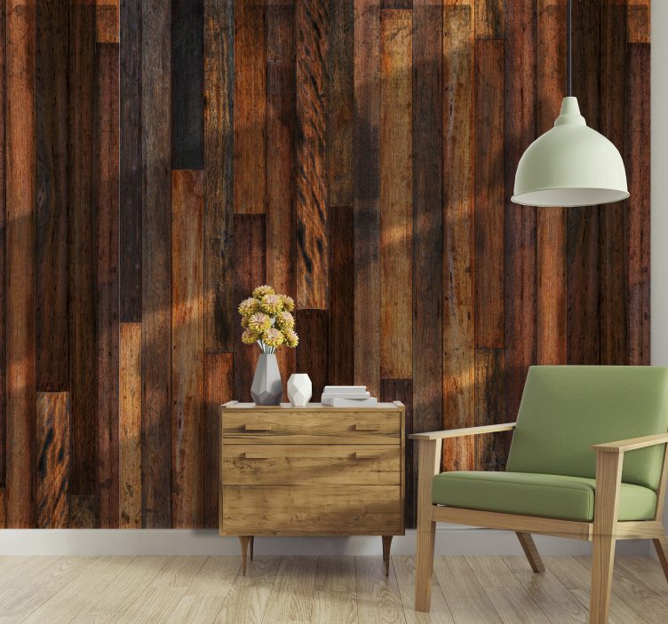 Ekim akşam ahşap duvar kağıdı - TenStickers