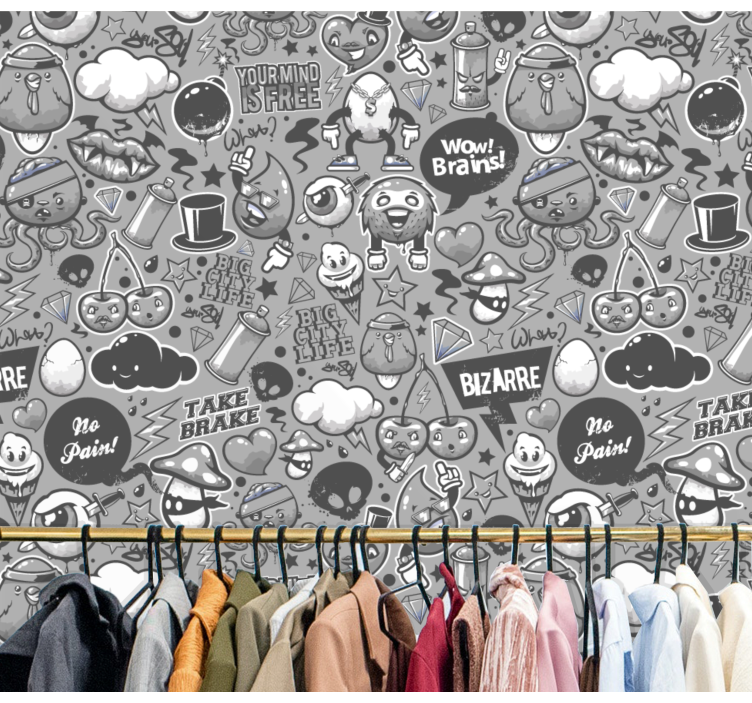 Eklektik karalamalar sanat duvar kağıdı - TenStickers