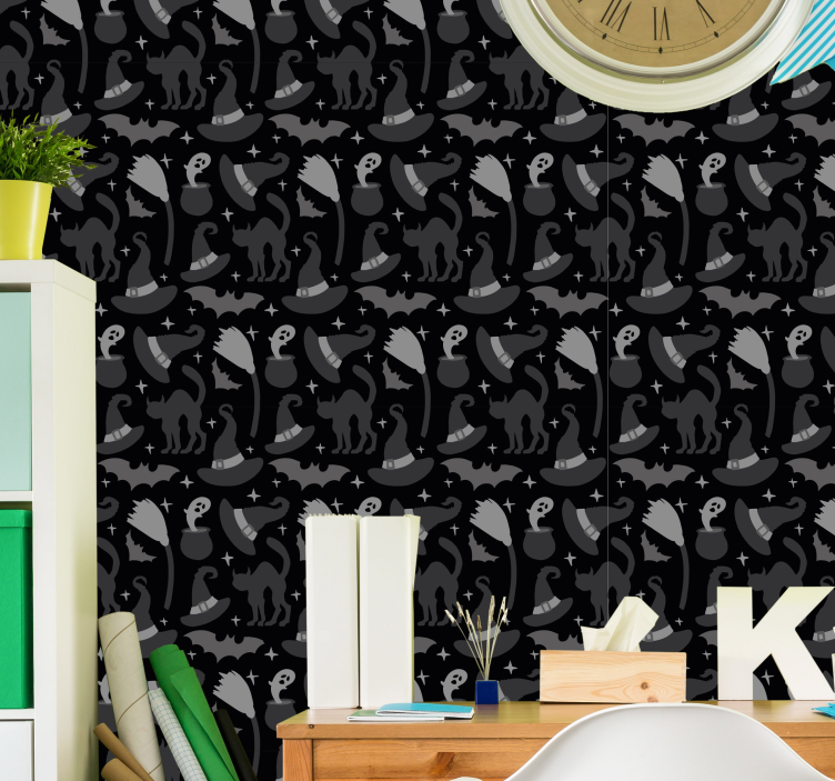 Farklı korkunç yaratıklar cadılar bayramı duvar kağıdı - TenStickers