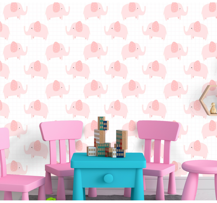 Fil geçit töreni deseni fil duvar kağıdı - TenStickers