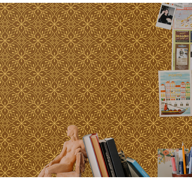 Geometrik çiçek fayans duvar kağıtları - TenStickers