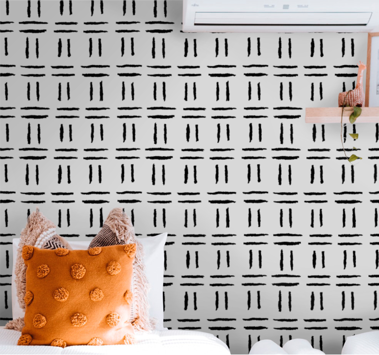 Geometrik çizgi konfigürasyonu iskandinav duvar kağıdı - TenStickers