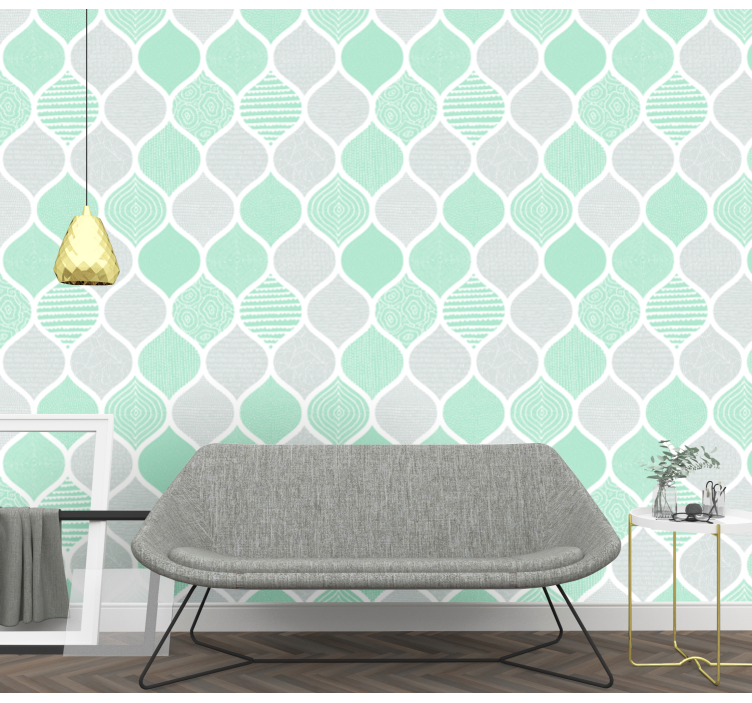 Geometrik çizimler ve şekiller modern duvar kağıdı - TenStickers