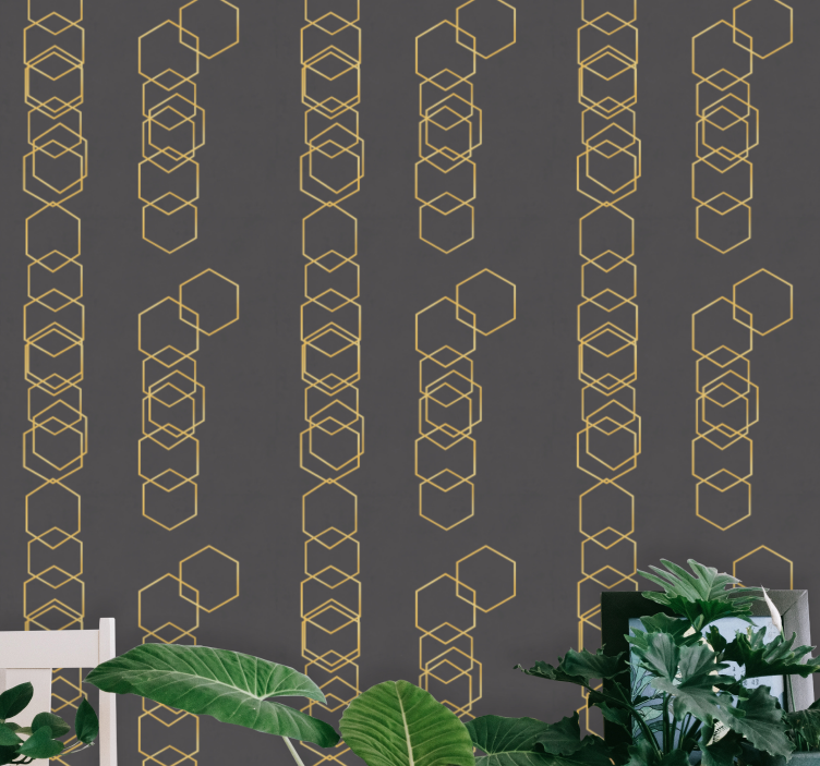 Geometrik doğrusal tasarım geometrik duvar kağıdı - TenStickers