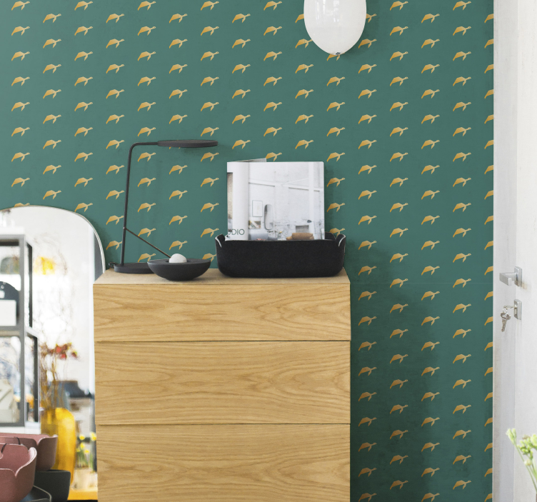 Geometrik kaplumbağa hayvan duvar kağıdı - TenStickers