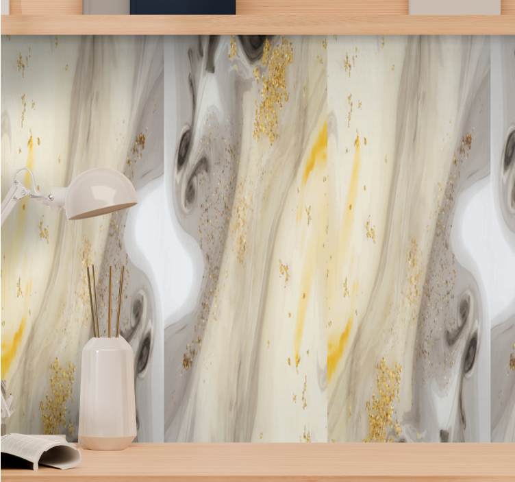 Gri altın mermer imitasyon mermer duvar kağıdı - TenStickers