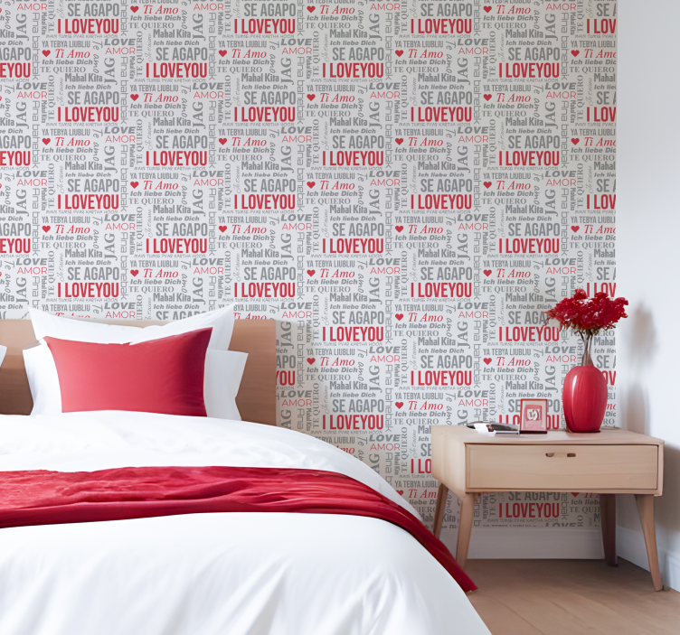 i love you harfler duvar kağıdı - TenStickers