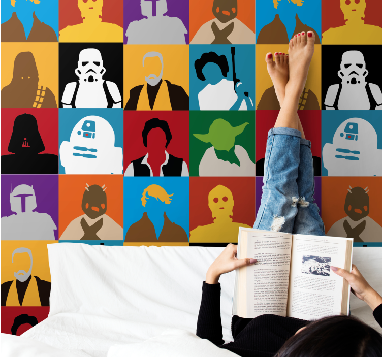 Ikonik silüetler sanat duvar kağıdı - TenStickers