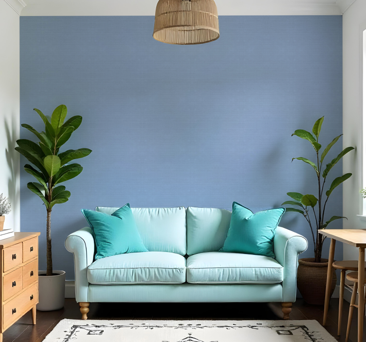 Ince mavi jüt motifi doku duvar kağıdı - TenStickers