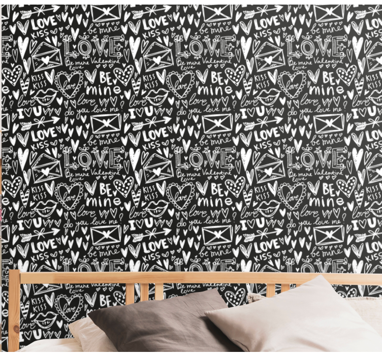 Kalp grafiti sanat duvar kağıdı seviyorum - TenStickers