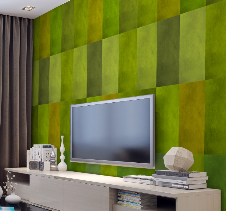 Kareler ile modern duvar kağıdı - TenStickers