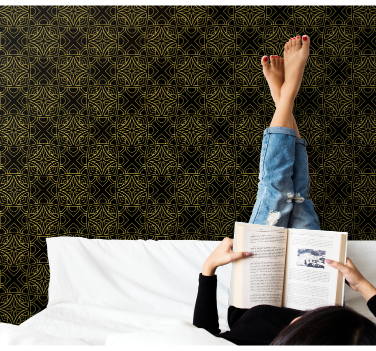 Karmaşık geometrik desenler duvar kağıdı süslemeleri - TenStickers