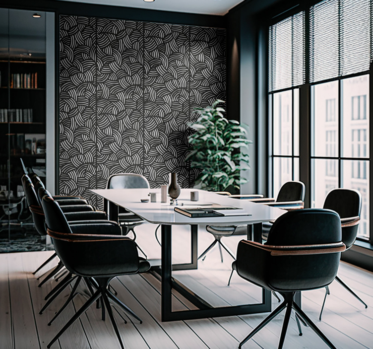 Kavisli çizgiler ofis duvar kağıdı - TenStickers