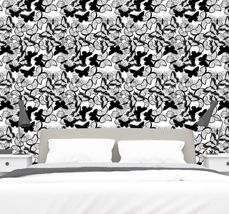 Kelebek bolluğu kelebek duvar kağıdı - TenStickers