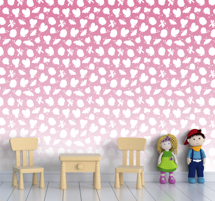 Kelebek deseni kelebek duvar kağıdı - TenStickers