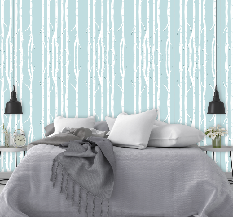 Kış ağaçları ağaç duvar kağıdı - TenStickers