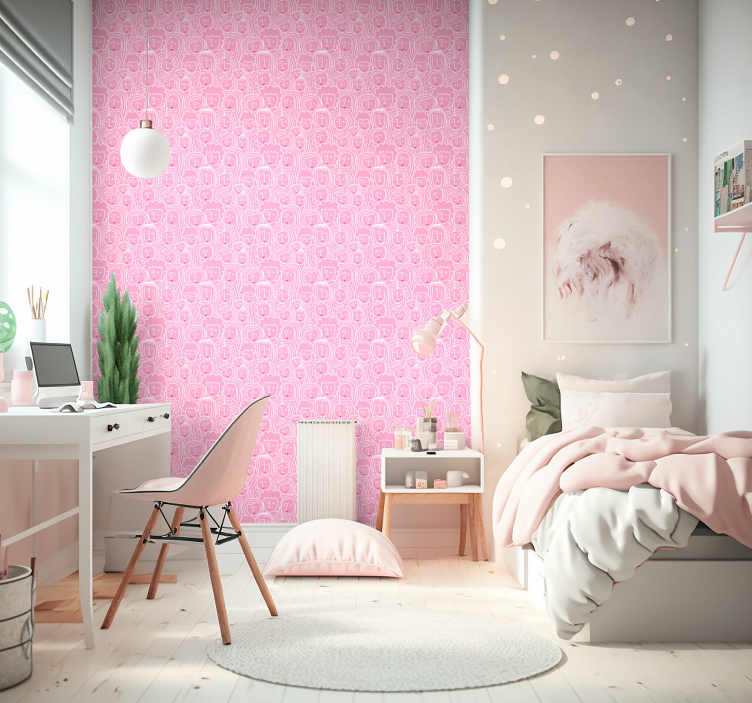 Kızlar sanat duvar kağıdı yüzleri - TenStickers